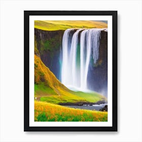 Skógafoss, Iceland Majestic, Beautiful & Classic (3) Art Print