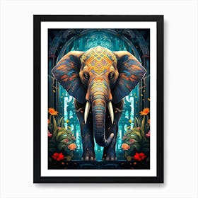 Elephant In The Forest Art Print