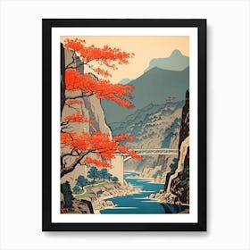 Kurobe Gorge, Japan Vintage Travel Art 2 Poster