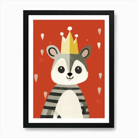 Little Lemur 6 Wearing A Crown Art Print