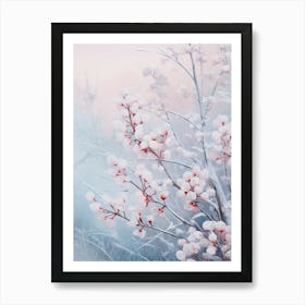 Frosty Botanical Winterberry 3 Art Print