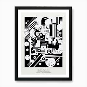 Illusion Abstract Black And White 5 Poster Art Print