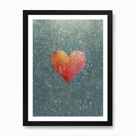 Heart In The Snow Art Print
