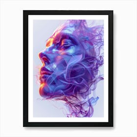 Digital Of A Woman'S Face Art Print