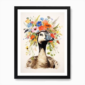 Bird With A Flower Crown Canada Goose 1 Art Print