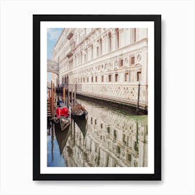 Gondolas In Venice Canal, Italy Art Print