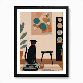 Cat On A Scale Art Print