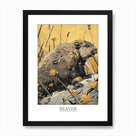 Beaver Precisionist Illustration 4 Poster Art Print