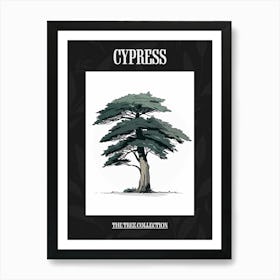 Cypress Tree Pixel Illustration 2 Poster Art Print