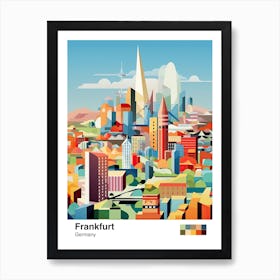 Frankfurt, Germany, Geometric Illustration 2 Poster Art Print