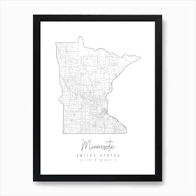 Minnesota Minimal Street Map Poster