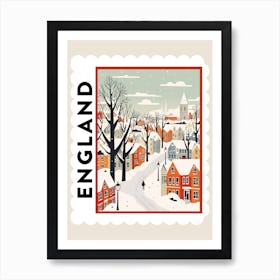 Retro Winter Stamp Poster Southampton United Kingdom Art Print