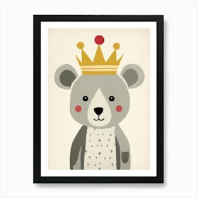 Little Koala 2 Wearing A Crown Art Print