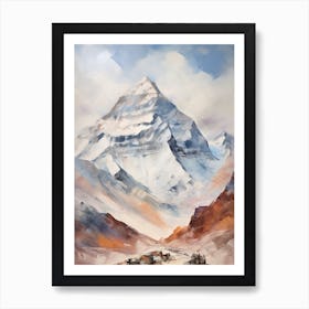 Mount Everest Nepal Tibet 5 Mountain Painting Art Print