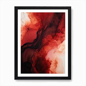 Red And Black Flow Asbtract Painting 2 Poster