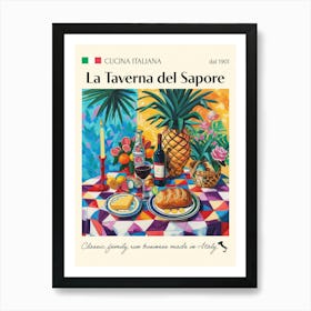 La Taverna Del Sapore Trattoria Italian Poster Food Kitchen Art Print