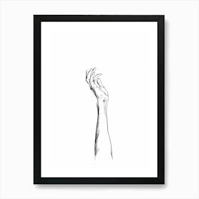 Reaching Hand Line Art Art Print