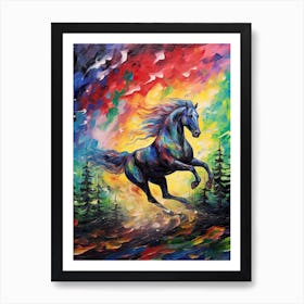 Running Horse Painting On Canvas 3 Art Print
