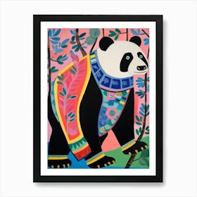 Maximalist Animal Painting Giant Panda 3 Art Print