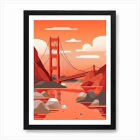 Golden Gate Bridge San Francisco Colourful 4 Art Print