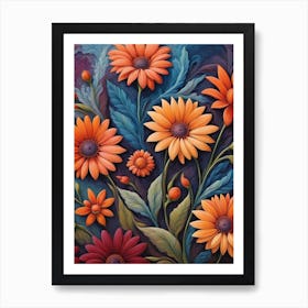 Orange Flowers Art Print