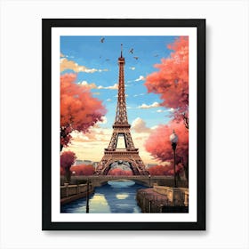 Eiffel Tower Pixel Art 1 Affiche