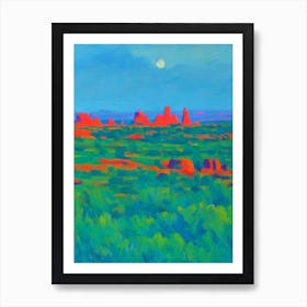 Arches National Park United States Of America Blue Oil Painting 1  Art Print