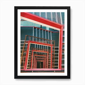 Red Stairs Art Print