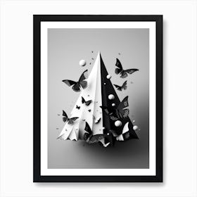 Black And White butterflies Art Print