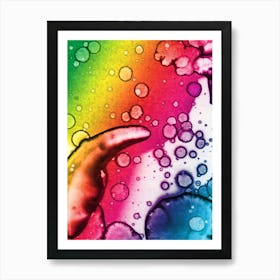 Watercolor Abstraction A Rainbow Of Raindrops 9 Art Print