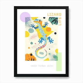 Lime Green Crested Gecko Abstract Modern Illustration 3 Poster Art Print