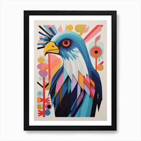 Colourful Scandi Bird Eagle 2 Art Print