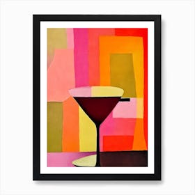 Chocolate MCocktail Poster artini Paul Klee Inspired Abstract 2 Cocktail Poster Art Print