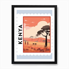 Kenya Travel Stamp Poster Art Print