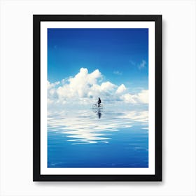 Person Riding A Bike In The Water Art Print