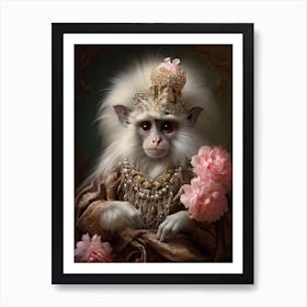 Monkey Art In Rococo Style 3 Art Print