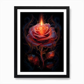 Fire Rose Art Print