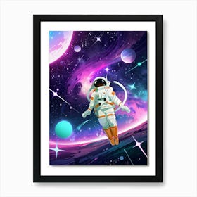 Astronaut In Space 5 Art Print