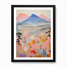 Mount Fuji Japan 3 Colourful Mountain Illustration Art Print