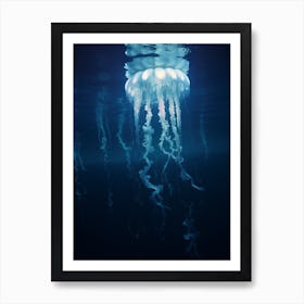 Upside Down Jellyfish Ocean Realistic 1 Art Print