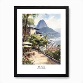 Rio De Janeiro, Brazil 6 Watercolor Travel Poster Art Print