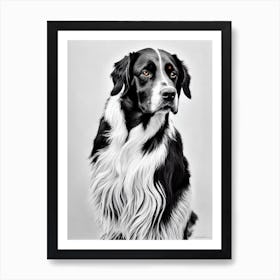 Gordon Setter B&W Pencil Dog Art Print