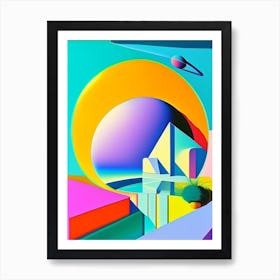 Aquarius Planet Abstract Modern Pop Space Art Print