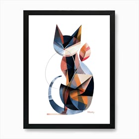 Abstract Cat, Minimalism, Cubism Art Print