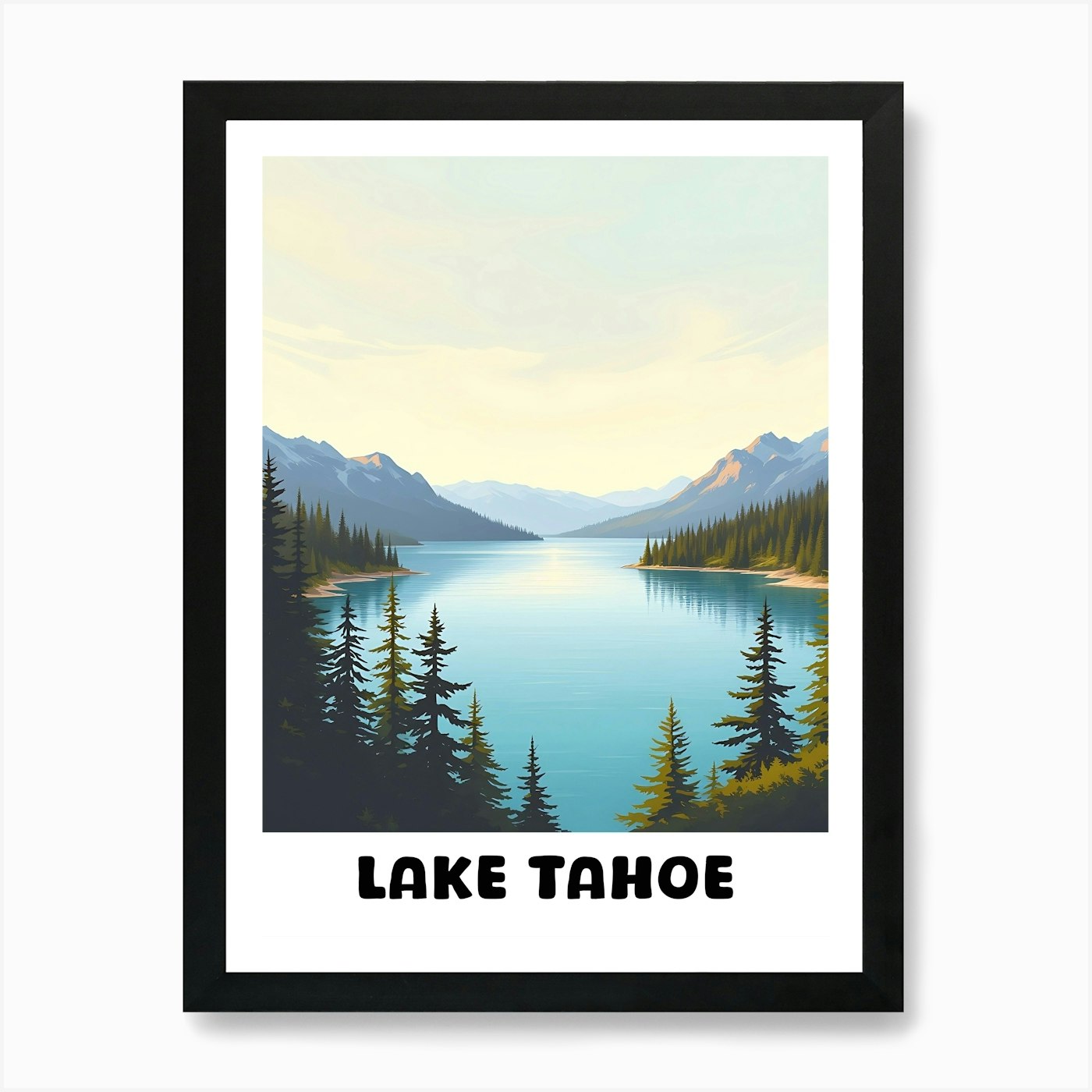 Lake Tahoe Art Print Framed Wall Art Poster Canvas Print Picture - Picture 2 of 4