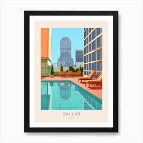 Dallas, Texas Midcentury Modern Pool Poster Art Print