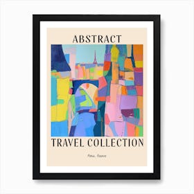 Abstract Travel Collection Poster Paris France 3 Art Print