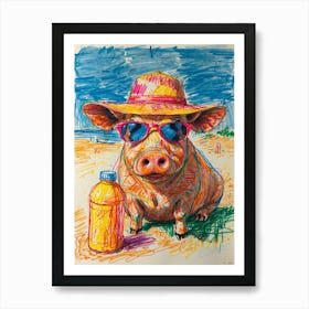 Pig In Sunglasses Art Print