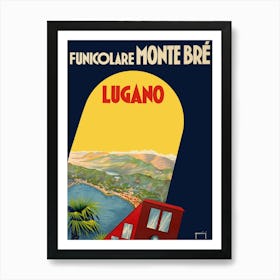 Monte Bre Funicular, Switzerland Art Print