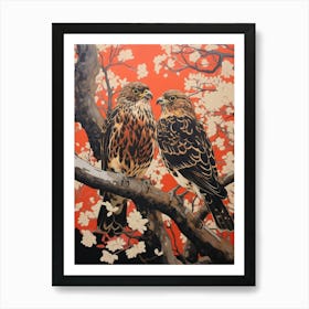 Art Nouveau Birds Poster Falcon 4 Art Print